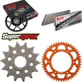 Kettensatz Alu orange für: KTM SX525 Racing 2T 03-03/SX52 14-48-114 DID520ZVM-X Niet