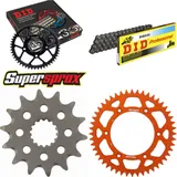Kettensatz Alu orange für: KTM SX150 15-15/EXC250 Racing 14-48-120 DID520 Clip