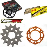 Chain Kit - ALU - orange for: KTM EXC200 Enduro 12-15/EXC250 14-45-118 DID520VX3(G&B) Clip