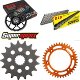 Kettensatz Alu orange für: KTM Supermoto Competition 625 17-40-118 DID520VX3 Endlos