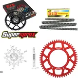 Kettensatz Alu rot für: HONDA CR125 R 04-07 13-52-116 DID520NZ Clip