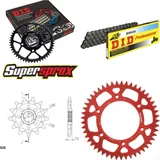 Chain Kit - ALU - red for: HONDA CRF250 X [US] 04-04 13-49-114 DID520 Clip
