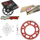 Kettensatz Alu rot für: HONDA CRF250 X [US] 04-04 13-49-114 DID520ZVM-X(G&G) Niet