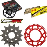 Kettensatz Alu rot für: HONDA CR250 R 88-89 14-51-116 DID520VX3(G&B) Niet
