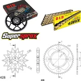 Kettensatz Alu schwarz für: KAWASAKI KX85 17``/14`` >42 14-50-124 DID428VX(G&B) Endlos