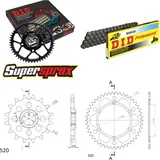 Kettensatz Alu schwarz für: KAWASAKI KX500 84-84 15-46-120 DID520 Clip