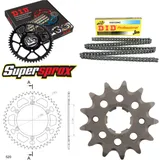 Kettensatz Alu schwarz für: KAWASAKI KDX200 93-95 13-47-110 DID520NZ Clip