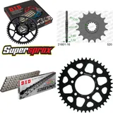 Kettensatz Alu schwarz für: KAWASAKI ZX-6R /RR 09-12/ZX-6 16-43-112 DID520ZVM-X Niet