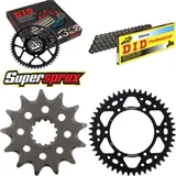 Kettensatz Alu schwarz für: SUZUKI RM250 99-00 13-48-112 DID520 Clip