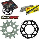 Kettensatz Alu schwarz für: SUZUKI RM-Z 450 13-14 13-50-114 DID520VX3 Clip