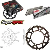 Kettensatz Alu schwarz für: Gas Gas EC125 03-12 13-51-114 DID520ZVM-X Niet