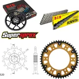 Kettensatz Stealth gold für: APRILIA Moto 6.5 Starck 95-00 16-49-108 DID520VX3 Niet