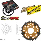 Kettensatz Stealth gold für: CAGIVA Cruiser 125 87-89 14-39-112 DID520VX3(G&B) Niet