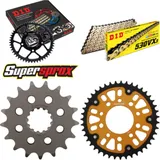 Kettensatz Stealth gold für: TRIUMPH Thunderbird 750 95-9 17-43-110 DID530VX3(G&B) Niet