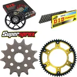 Kettensatz Stealth gold für: HONDA CR125 R 00-01/CR125 R 13-52-116 DID520 Clip