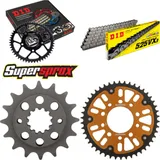 Kettensatz Stealth gold für: HONDA XRV750 Africa Twin 90-92 16-46-124 DID525VX3 Niet