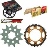 Kettensatz Stealth gold für: YAMAHA XV125 Virago 97-99 13-47-114 DID520ERT2(G&G) Clip