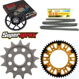 Kettensatz Stealth gold für: YAMAHA WR250 F 05-06 13-52-116 DID520NZ Clip