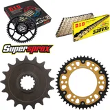 Kettensatz Stealth gold für: YAMAHA FZR1000 Exup >530< 89 17-47-110 DID530VX3(G&B) Niet