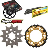 Kettensatz Stealth gold für: KAWASAKI KX125 94-95/KX125 0 12-49-110 DID520 Clip