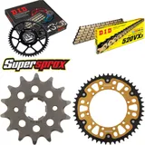 Kettensatz Stealth gold für: KAWASAKI KX250 94-96 14-49-112 DID520VX3(G&B) Clip