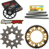 Kettensatz Stealth gold für: KAWASAKI KLX250 R 93-98/KLX3 14-50-110 DID520NZ Clip