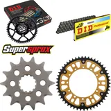 Kettensatz Stealth gold für: KAWASAKI KLX300 R 03-03 14-50-110 DID520 Clip