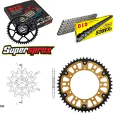 Kettensatz Stealth gold für: KAWASAKI KLX450 R 07-15 13-50-116 DID520VX3 Niet