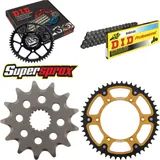 Kettensatz Stealth gold für: SUZUKI RM125 92-93/RM125 00- 13-49-114 DID520 Clip