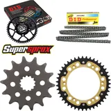 Kettensatz Stealth gold für: SUZUKI DR350 S 90-93 14-43-108 DID520NZ Clip