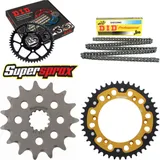 Kettensatz Stealth gold für: SUZUKI DR350 SE 96-96/DR350 15-43-108 DID520NZ Clip