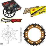 Kettensatz Stealth gold für: SUZUKI DR400 S 80-81 16-44-106 DID520VX3(G&B) Clip