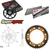 Kettensatz Stealth gold für: SUZUKI DR400 S 80-81 16-44-106 DID520ZVM-X Niet