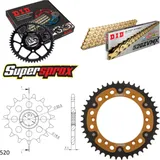 Kettensatz Stealth gold für: SUZUKI DR400 S 80-81 16-44-106 DID520ZVM-X(G&G) Niet