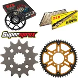 Kettensatz Stealth gold für: SUZUKI GS500 E int. Ø76mm 14-50-108 DID530VX3(G&B) Endlos