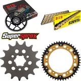 Kettensatz Stealth gold für: SUZUKI DR800 S 91-93 15-47-116 DID520VX3(G&B) Niet