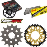 Kettensatz Stealth gold für: SUZUKI SV650 S 99-06 15-44-108 DID525VX3 Endlos