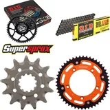 Kettensatz Stealth orange für: KTM SX60 98-99/SX65 00-01 13-48-112 DID420D Clip