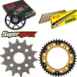 Kettensatz Stealth gold für: KTM EXC200 Enduro 00-11 14-42-118 DID520VX3(G&B) Niet
