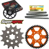 Kettensatz Stealth orange für: KTM 125 Duke 4-Loch 11-15 14-45-112 DID520NZ Clip