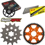 Kettensatz Stealth orange für: KTM 125 Duke 4-Loch 11-15 14-45-112 DID520VX3 Endlos