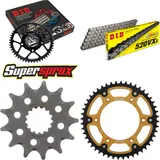 Kettensatz Stealth gold für: KTM SX250 03-03/SX250 2T 04- 13-48-114 DID520VX3 Clip