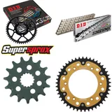 Kettensatz Stealth gold für: KTM EGS400 LC4 93-98/EGS400 15-45-118 DID520ZVM-X(S&S) Niet