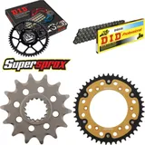 Kettensatz Stealth gold für: KTM SXC400 Tiainen Replica 9 14-45-118 DID520 Clip Kettensatz Stealth gold für: KTM SXC400 Tiainen Replica 9 14-45-118 DID520 Clip