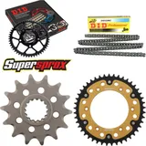 Kettensatz Stealth gold für: KTM SXC400 Tiainen Replica 9 14-45-118 DID520NZ Clip