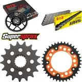 Chain Kit Stealth orange for: KTM RC8 1190 08-11/RC8 119 17-37-108 DID525VX3 endless