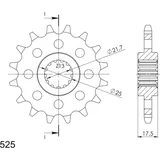 Silent Front Sprocket Supersprox 525/15t Silent Front Sprocket Supersprox 525/15t