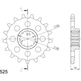 Front Sprocket Supersprox 525/16t 20605-16