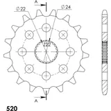 Front Sprocket Supersprox 520/17t 61201-17