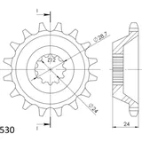 Front Sprocket Supersprox 530/15t 24806-15